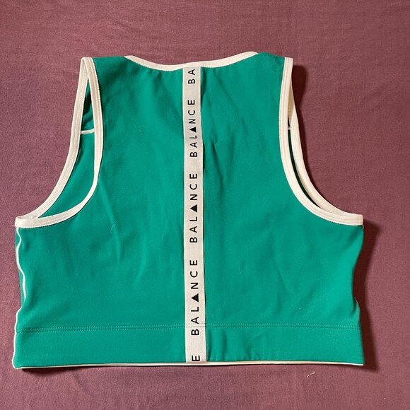 Balance Athletica Longline Zip-Up Sports Bra in Green - Size Medium - Picture 7 of 7